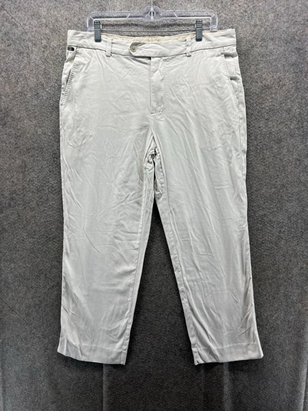 Tommy Bahama Pants Men 35x30 Beige Chino Flat Front Regular Casual Silk Cotton